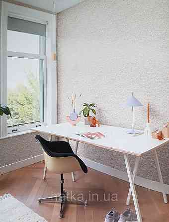 Шпалери вінілові на флізелін Rasch Composition 0,53х10 геометрія смуги фігури під штукатурку сірі з сріблом Київ