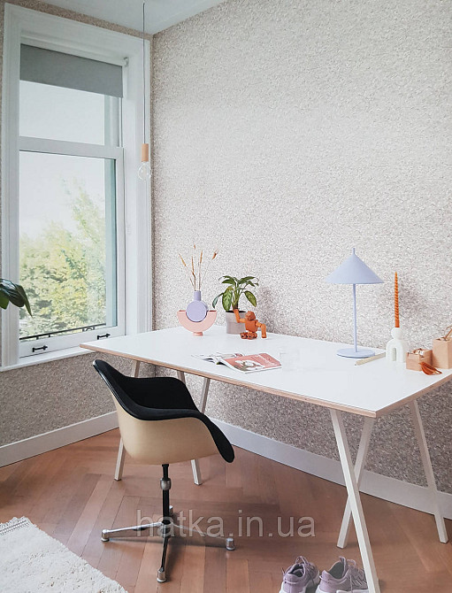 Шпалери вінілові на флізелін Rasch Composition 0,53х10 геометрія смуги фігури під штукатурку сірі з сріблом Київ - фото 1