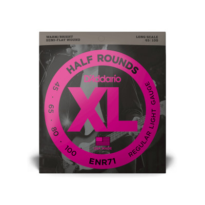 Струны для гитары D'Addario XL Half Rounds Bass Regular Light (45-100) (ENR71) Винница - изображение 1
