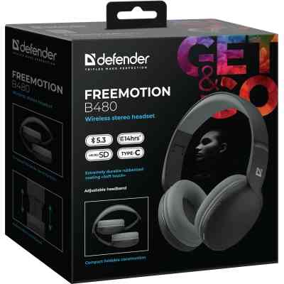 Навушники Defender FreeMotion B480 Bluetooth Black (63480) Вінниця