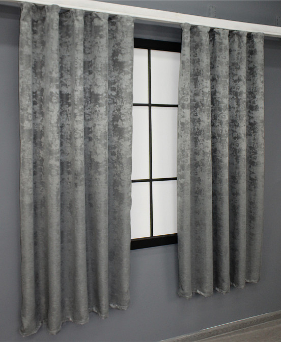 Комплект коротких штор VR-Textil Жаккард Sultan YL № 1212ш Серый 130х170 см 2 шт (35-0072) Киев - изображение 4