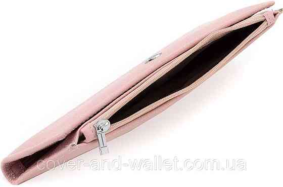 Светло розовый женский тонкий кошелёк на магнитах и ​​молнии ST 006 pink Киев