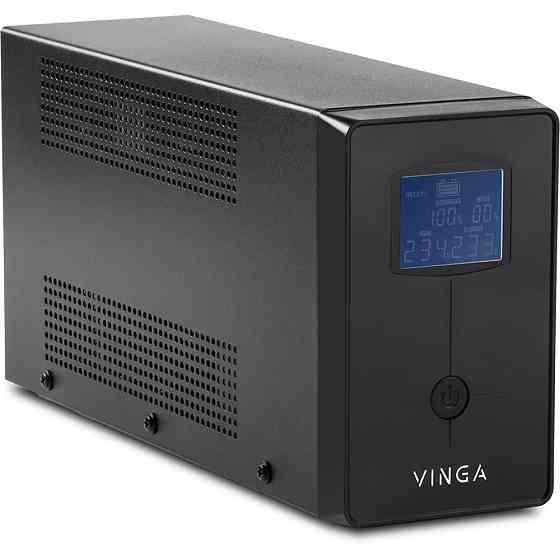 Джерело безперебійного живлення Vinga VPC-600MU 600ВА / 360 Вт з LCD-дисплеєм з USB у металевому корпусі Киев