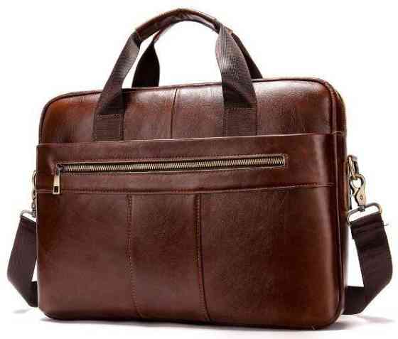 Ділова чоловіча сумка з зернистої шкіри Vintage 14836 Коричнева Київ