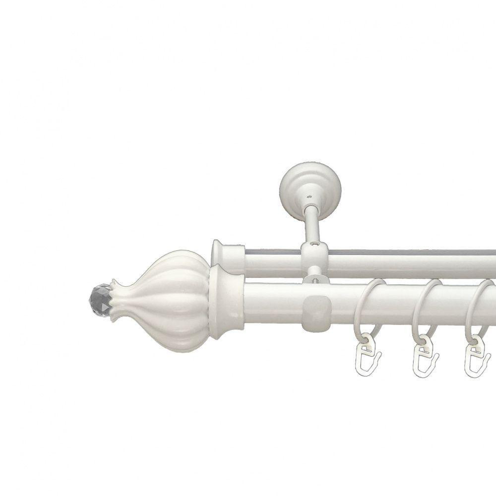 Карниз Orvit Таджа-Кристал металевий дворядний опозитний гладка \ профільна труба кільце металеве Арктіс 25\19 Львов - изображение 1