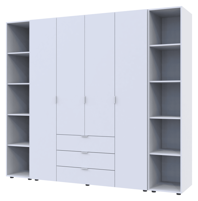 Комплект шаф для одягу Doros Гелар (3 шт.) 231,4х49,5х203,4 см Білий (DRS-011175) Львів - фото 1