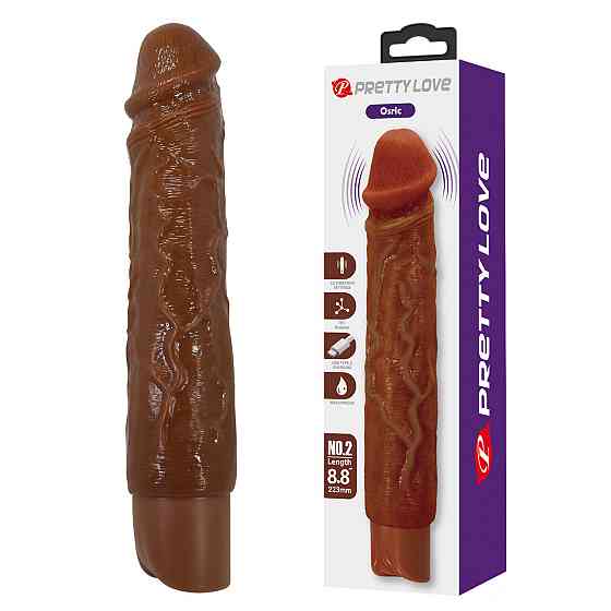 Реалистичный вибратор - Pretty Love Osric Realistic Vibrating Dildo Brown Sex Aura Киев