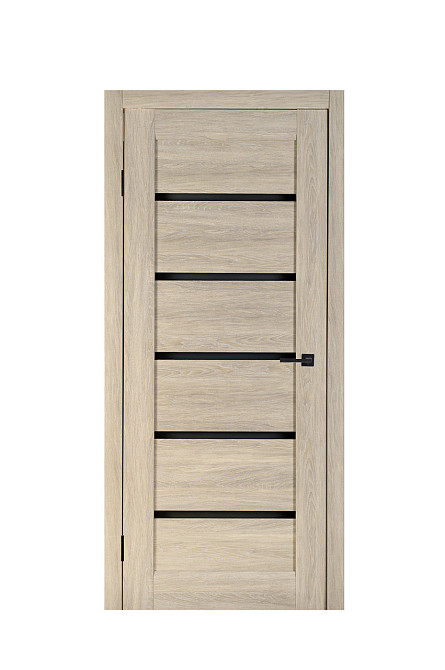 Двері Релікт Лайн 30 Дуб Grey + Чорне скло 80*200 см Міжкімнатні двері з темним склом Київ - фото 1