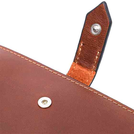 Интересный вертикальный кошелек из натуральной кожи GRANDE PELLE 11660 Коричневый Киев