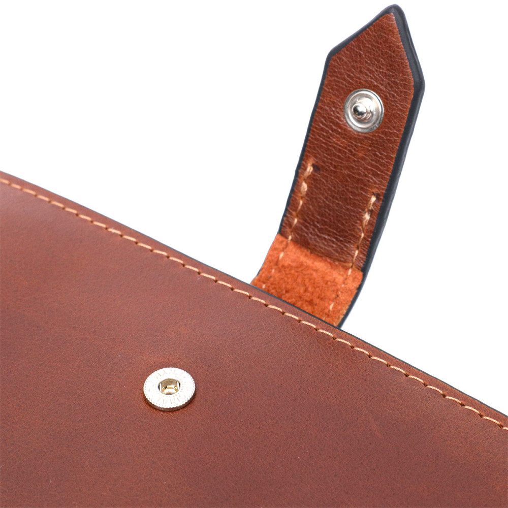 Интересный вертикальный кошелек из натуральной кожи GRANDE PELLE 11660 Коричневый Киев - изображение 5