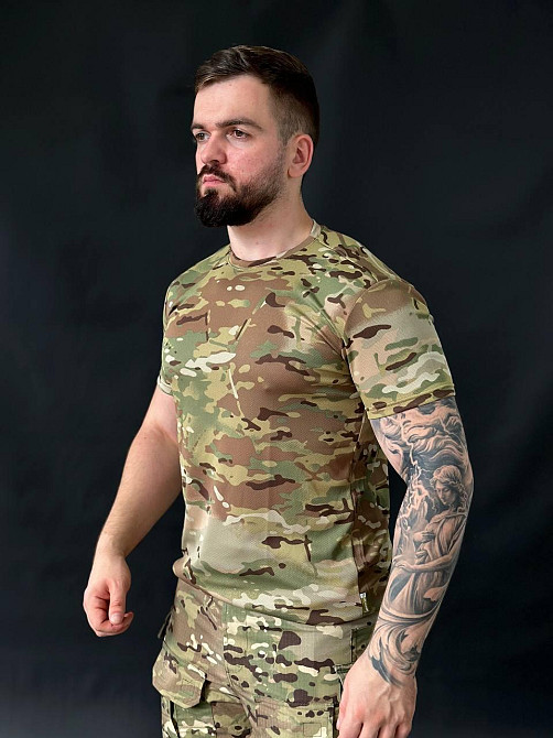 Футболка тактична мультикам Coolmax, військова польова футболка ЗСУ, чоловіча якісна футболка літня Львів - фото 2