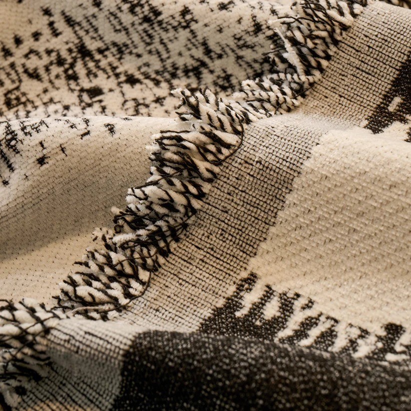 Плед покрывало для дивана и кровати,чехол накидка для мягкой мебели 180х230 см,бело-черный в полоску Каменец-Подольский - изображение 8