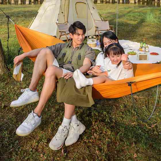 Гамак з дугами без перекидання Naturehike NH22DC008, помаранчевий Київ