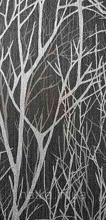 Шпалери вінілові на флізеліні гарячого тиснення Sintra Atmosphere метрові дерева гілки чорні сірі 512050 Київ
