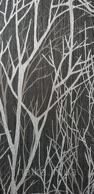 Обои виниловые на флизелине горячего тиснения Sintra Atmosphere метровые деревья ветки черные серые 512050 Киев - изображение 2