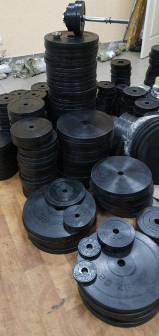 Диск обрезиненный 5 кг на олимпийский гриф 50 мм Гантели, гири, штанги и диски металлический Киев - изображение 5