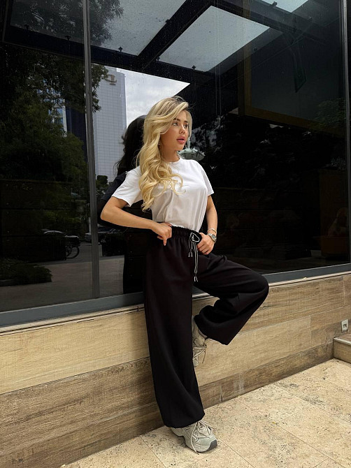 Жіночі стильні оверсайз штани турецька лакоста Одеса - фото 7