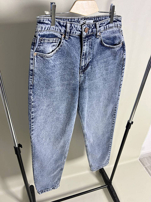 Джинсы женские SL 9001 MOM fit высокая посадка большие размеры стрейчевые светло-синие, светло-синий Одесса - изображение 10