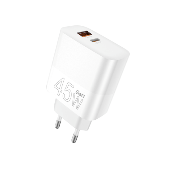 Мережевий зарядний пристрій WUW-C209 45W PD USB-C + USB QC3.0 18W white Одеса