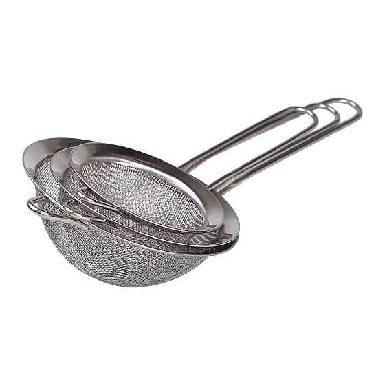 Набор ситечек 3 штуки для чая круп и муки 8,10 и 12 см из нержавеющей стали Серебристый HP-19-12 Киев