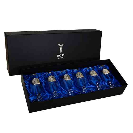 Набір для пива “КОЗАЦЬКИЙ” 6 келихів 470 мл, кришталь, золото Рівне