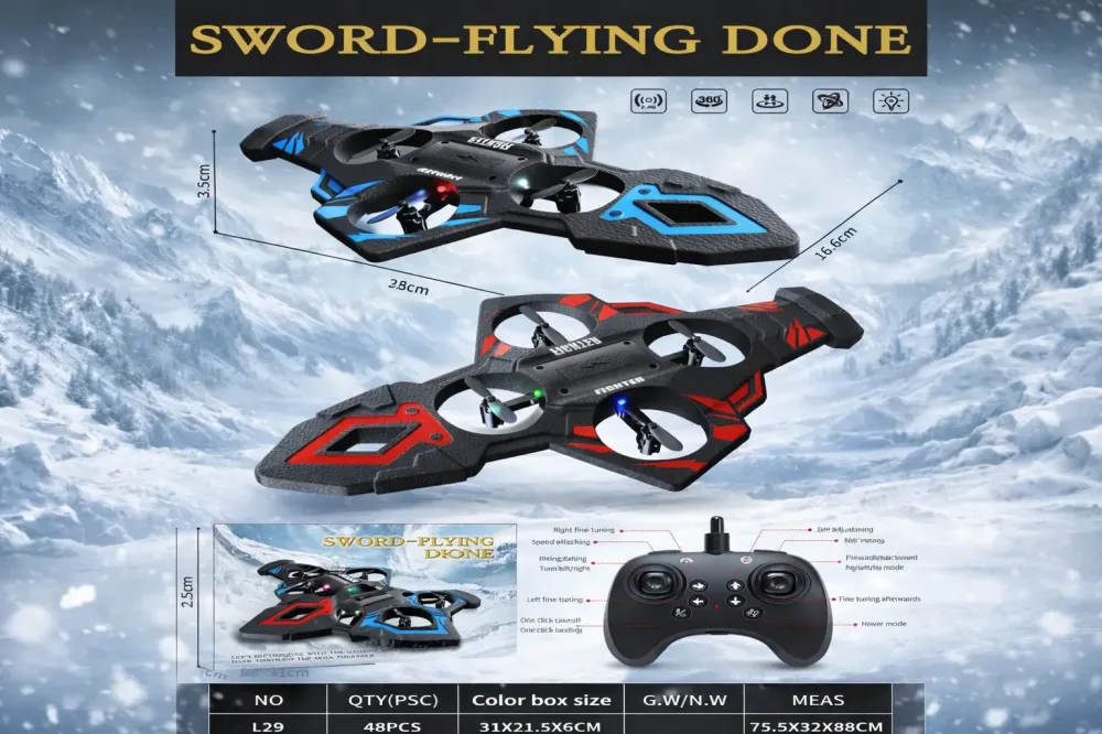 Радиоуправляемый игрушечный дрон L29 с LED-подсветкой, вращение 360°, летающий дрон для трюков Коломыя - изображение 3