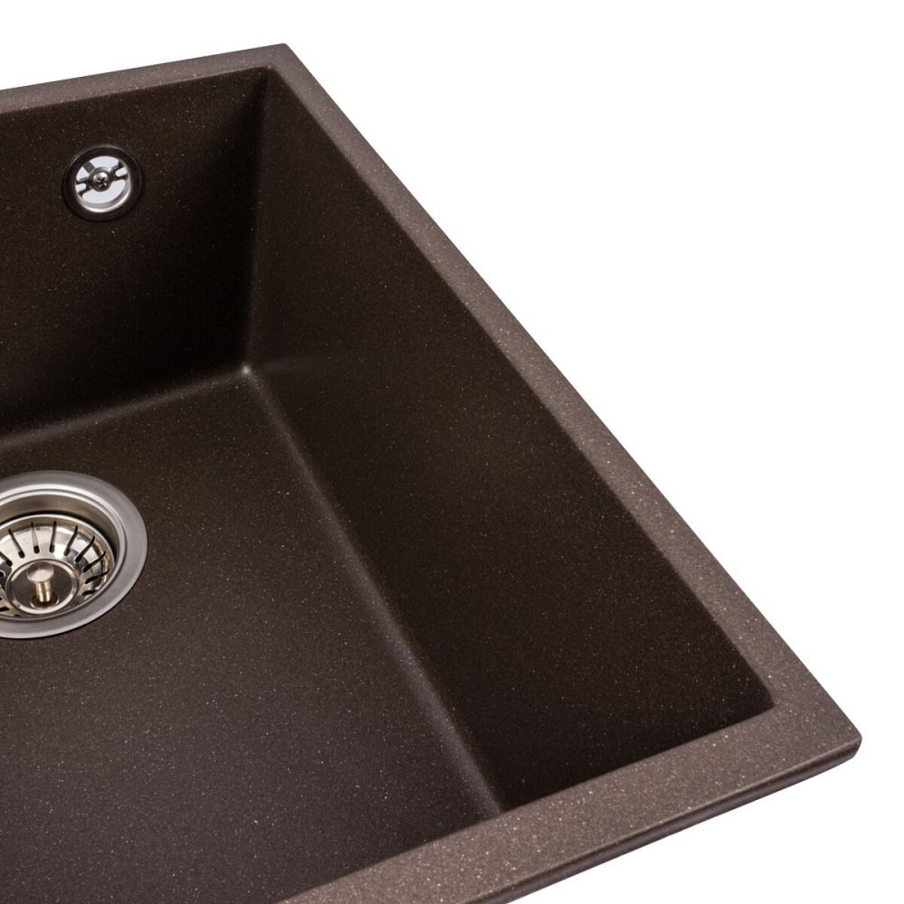 VALESO Гранітна мийка для кухні VALESO ROXY 3744 матова Темна скеля Київ - фото 3