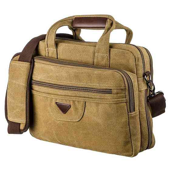 Сумка текстильна для ноутбука 15.6 на два відділення Vintage 20181 Хакі Київ