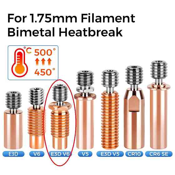 Горло (термобар'єр) TWO TREES E3D V6 високотемпературне біметалеве для 3д принтерів Київ