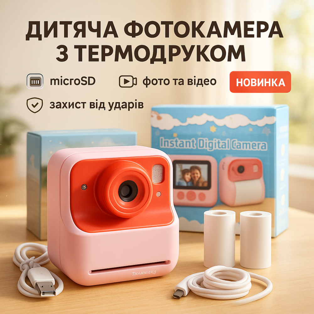 Детский фотоаппарат с печатью на месте Y708, Фотоаппарат для маленьких детей, Мгновенная печать снимков FJ-68 Львов - изображение 14