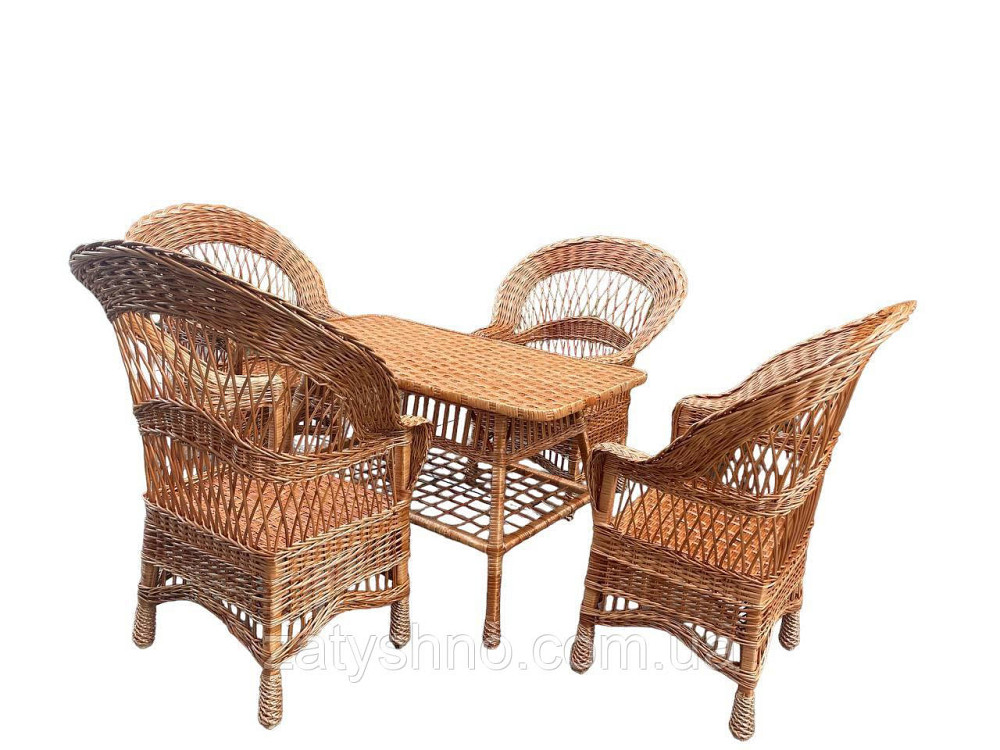 Набор из лозы стол с креслами Киев - изображение 3