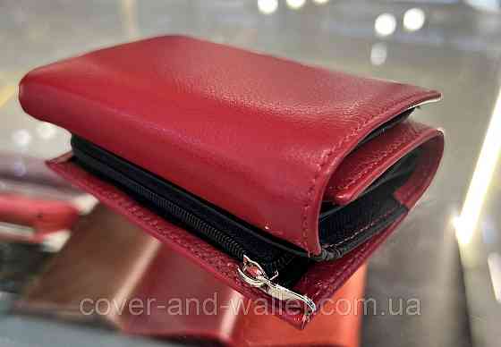 Темно-розовый женский кошелек маленького размера из натуральной кожи на магните Helen Verde Киев