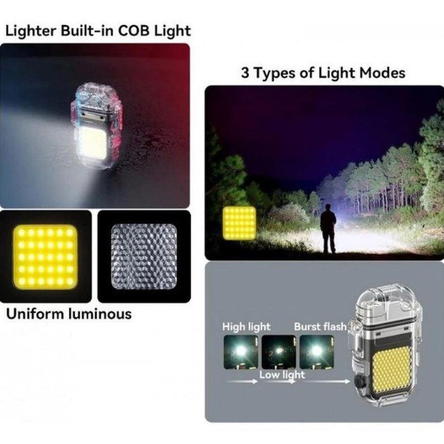Зажигалка спиральная водонепроницаемая электронная с LED фонариком и зарядкой от USB CW-33 Львов - изображение 6
