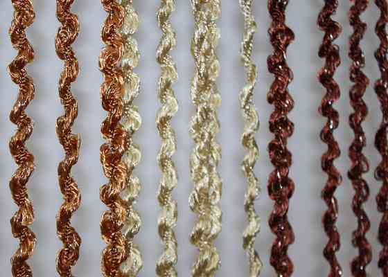 Штори-нитки спіраль з люрексом Світло-коричневий з бежево-коричневим 300х300см 1 шт (61-056) Київ