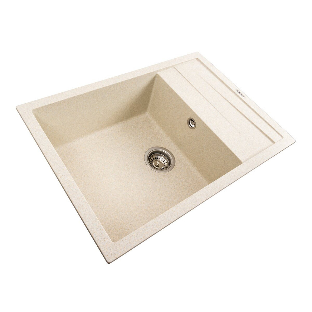PLATINUM Кухонна мийка гранітна матова 7050 CASCADA Platinum Пісок Київ - фото 3