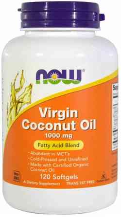 Кокосовое масло Now Foods Coconut Oil 1000 мг 120 гелевых капсул Киев
