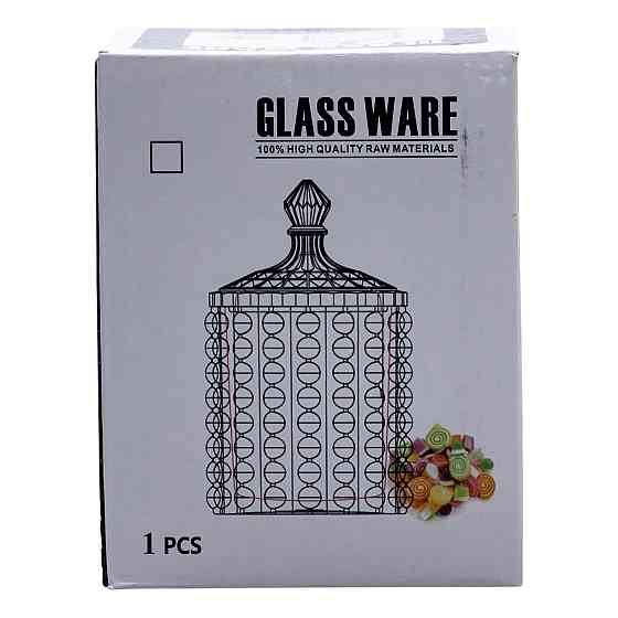 Цукерниця з кришкою Ø7.5 см ваза цукорниця кругла скляна HP-4-103 Коломия