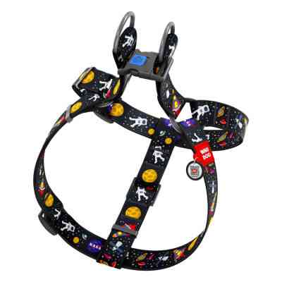 Шлей для собак WAUDOG Nylon с QR паспортом "NASA" пластиковый фастекс XL (324-0047) Винница