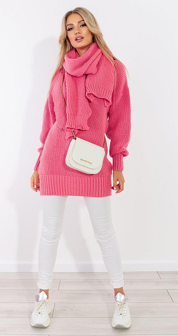 Свитер с шарфом крупной вязки (42-46) Киев - изображение 5