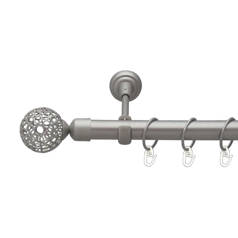 Карниз Orvit Савона металевий однорядний відкритий гладка труба кільце металеве Сатин 25 мм 140 см (00-00027482) Львів - фото 1