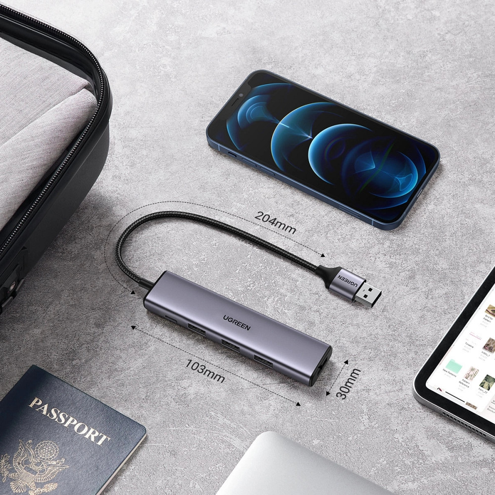 Хаб USB 3.0 -> 4хUSB 3.0 з живленням Type-C CM473 Ugreen Винница - изображение 5