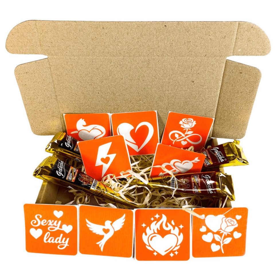 Набір хни з трафаретами для біо-тату №9 henna-set-09, 9 трафаретів Вінниця - фото 1