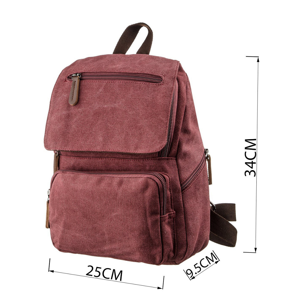 Женский текстильный рюкзак для города прогулок и повседневного использования Vintage 20195 Малиновый Киев - изображение 14