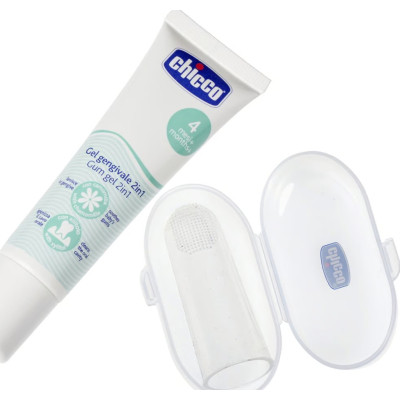 Детская зубная паста Chicco Набор: гель для десен 2в1+ зубная щетка-массажер (11262.00) Винница - изображение 2