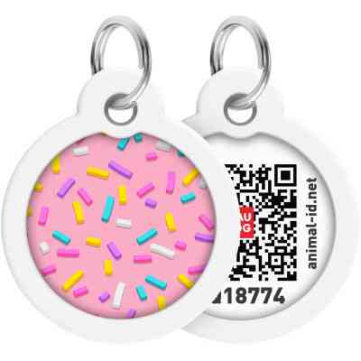 Адресник для животных WAUDOG Smart ID с QR паспортом "Маршмеллоу", круг 30 мм (230-0214) Винница