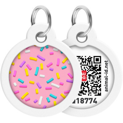 Адресник для тварин WAUDOG Smart ID з QR паспортом "Маршмеллоу", круг 30 мм (230-0214) Вінниця - фото 1