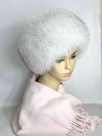 Меховая повязка на голову песцовая Белый вуалевая Харьков