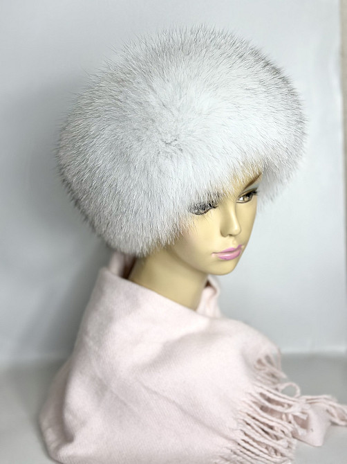 Меховая повязка на голову песцовая Белый вуалевая Харьков - изображение 2
