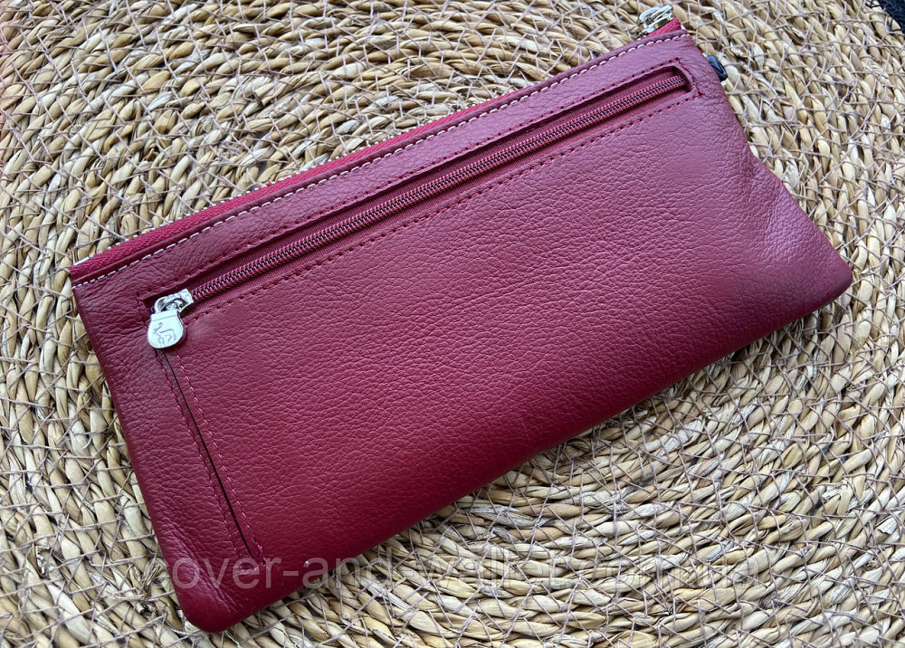 Пудровый тонкий женский кожаный кошелек клатч на молнии Marco Coverna (88806-6) Киев - изображение 8