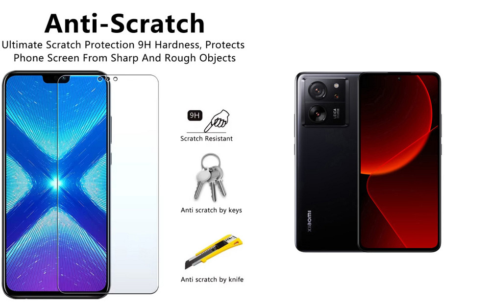Захисне скло NeoGlass для Xiaomi 13T, 13T Pro – надпрозоре та стійке Київ - фото 1